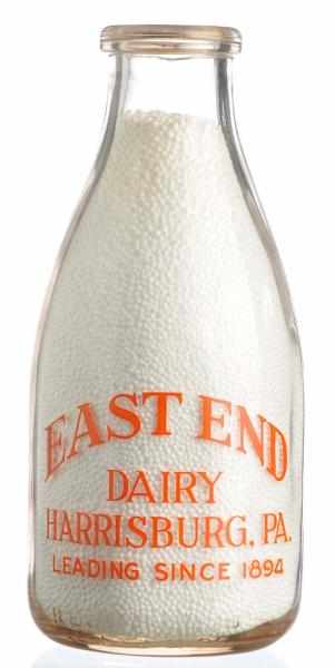 Appraisal: East End Dairy Milk Bottle Description Harrisburg PA Condition Excellent