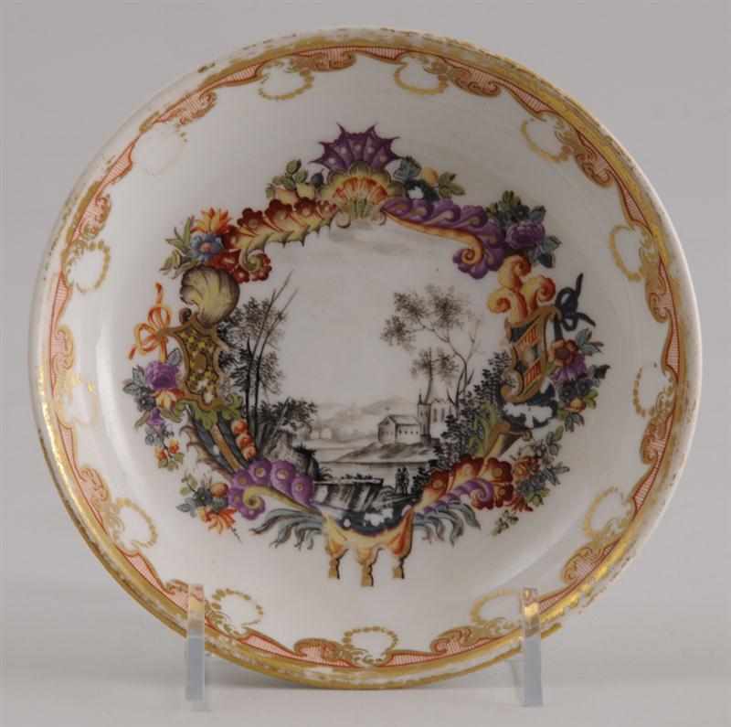 Appraisal: MEISSEN HAUSMALER SAUCER Circa painted in the manner of Metzsch