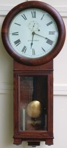 Appraisal: SETH THOMAS REGULATOR WALL CLOCK OAK CASE WEIGHT DRIVEN WITH