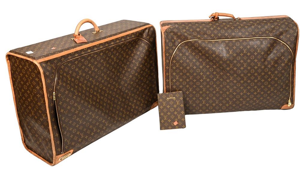 Appraisal: Three Pieces of Vintage Louis Vuitton Soft Side Luggage large