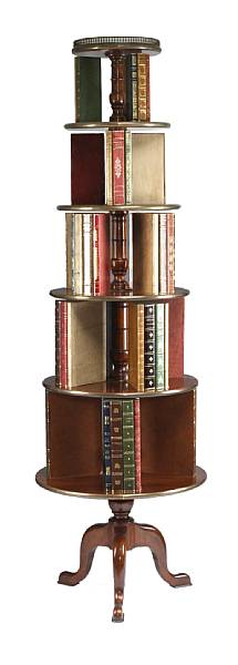 Appraisal: A George III style brass mounted mahogany revolving book stand