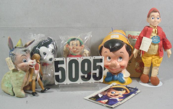 Appraisal: Disney Pinocchio items coin Bank books little golden plush weeble