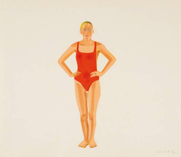 Appraisal: Alex Katz American born Swimmer Woodcut printed in colors on