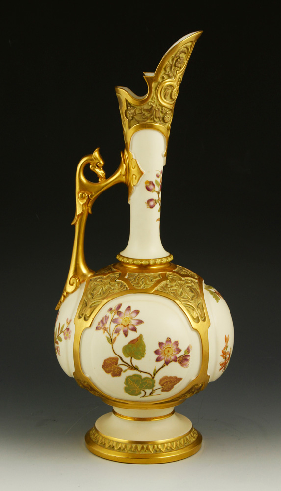 Appraisal: - Royal Worcester Blush Ivory Ewer Royal Worcester blush ivory