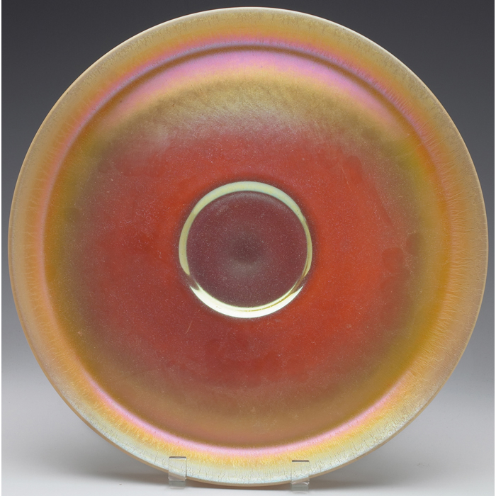 Appraisal: Steuben bowl large form in gold aurene and calcite glass