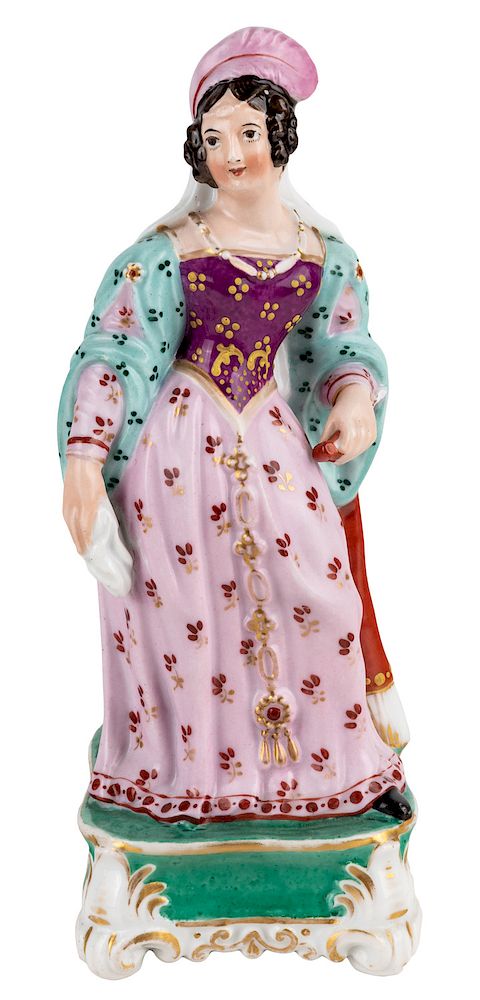 Appraisal: A RUSSIAN PORCELAIN FIGURE OF A BOURGEOIS WOMAN LATE TH