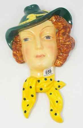 Appraisal: A Beswick Wall Pocket - Lady with Polka Dot Scarf