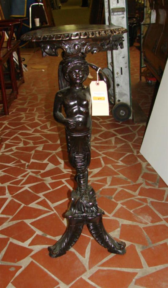 Appraisal: Continental carved wood blackamoor pedestal shaped top with scrolling skirt