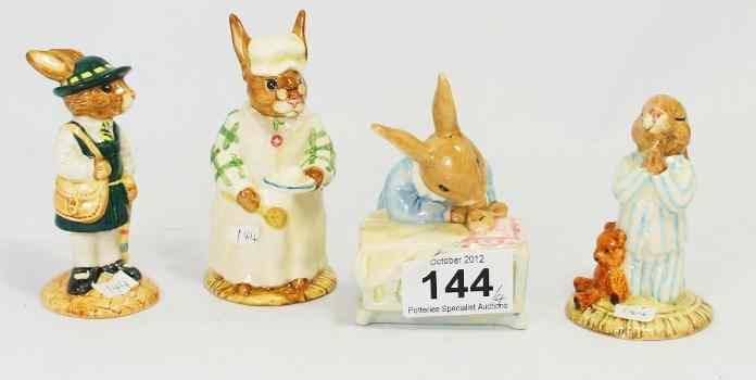 Appraisal: Royal Doulton Bunnykins Figures New Baby DB Bedtime DB School