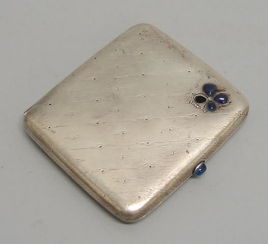 Appraisal: Silver unmarked Russian cigarette case measuring x Interior of case