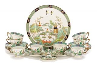 Appraisal: Crown Staffordshire Ye Olde Willow Porcelain Set Crown Staffordshire English