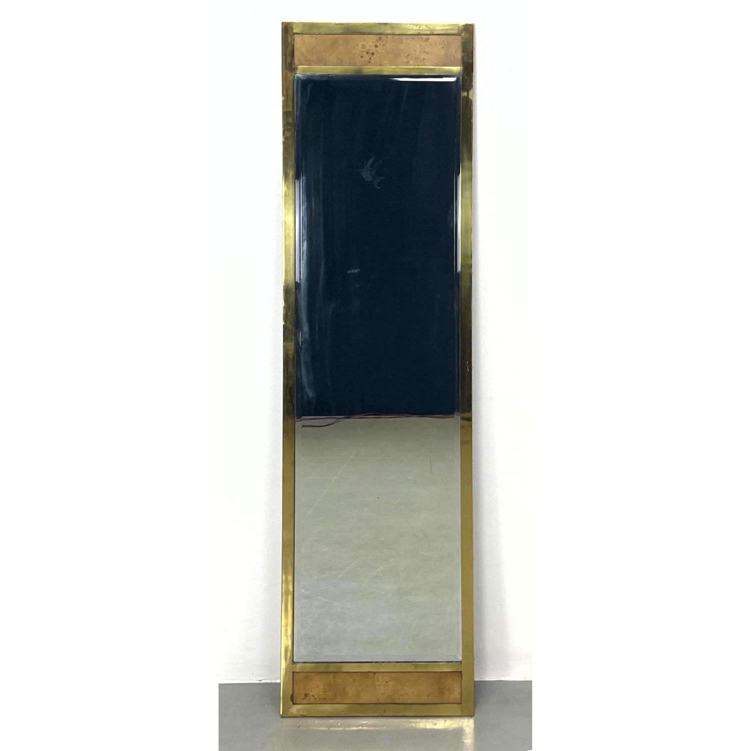 Appraisal: Mastercraft Style Wall Mirror Wood and Brass Dimensions H inches