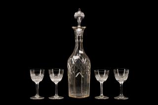 Appraisal: French Cut Crystal Decanter Set with Cordials Likely French early