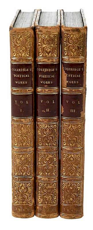 Appraisal: Set of Three Books Double Fore-Edge paintings Poetical Works in