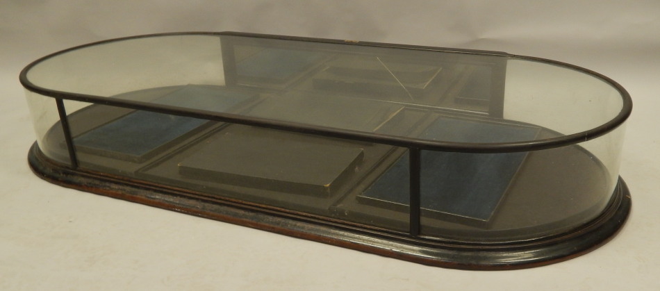 Appraisal: A late thC ebony and ebonised shop or museum table