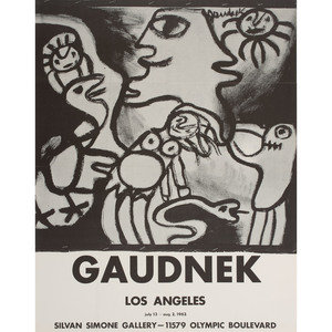 Appraisal: Eight Exhibition Posters for th Century Artists Walter Gaudnek American