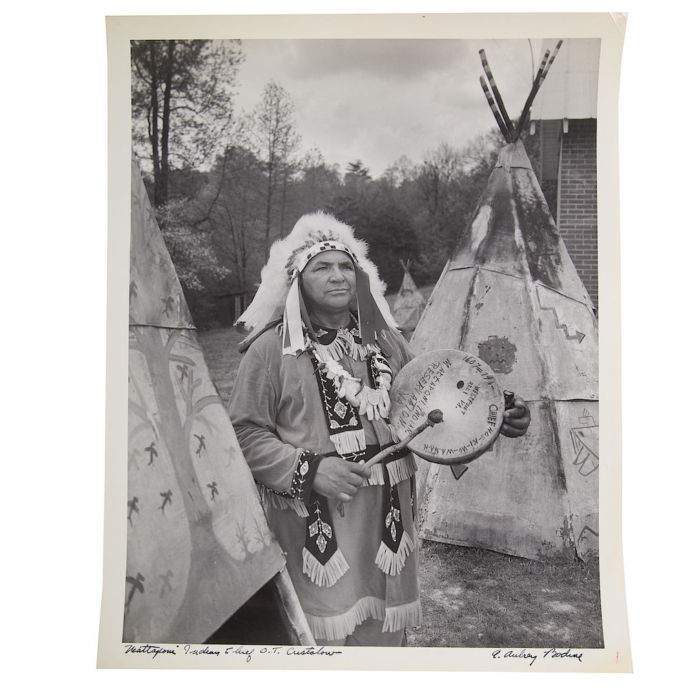 Appraisal: A Aubrey Bodine Mattaponi Indian Chief American - Mattaponi Indian