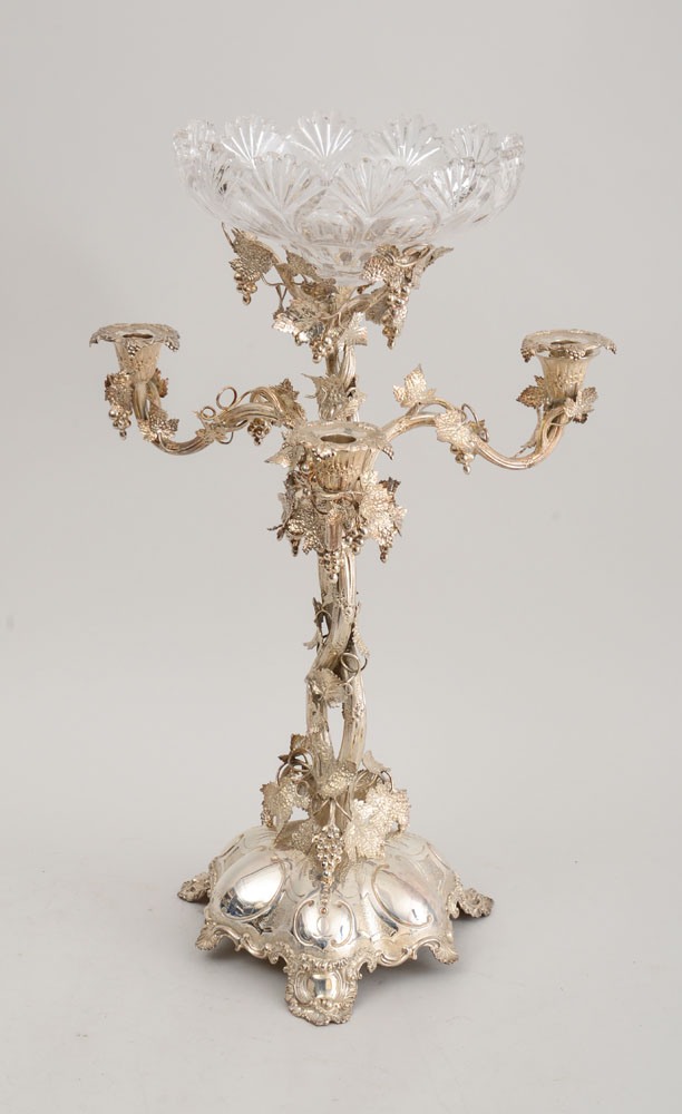 Appraisal: VICTORIAN SILVER CENTERPIECE Marked 'AM London ' and 'Silversmiths Cornhill