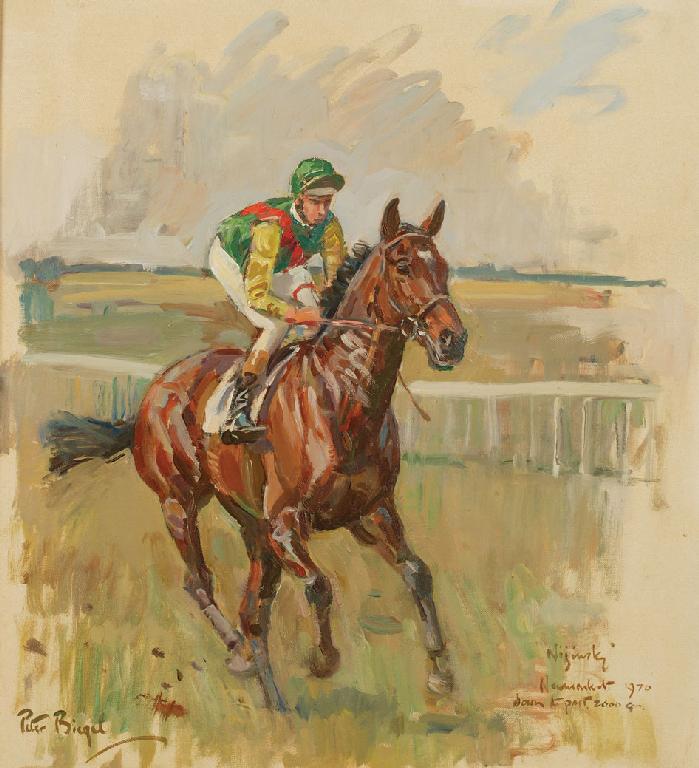 Appraisal: PETER BIEGEL Nijinsky Newmarket Down to Post gns signed titled