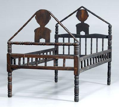 Appraisal: American folk art bedstead red cedar and other mixed woods