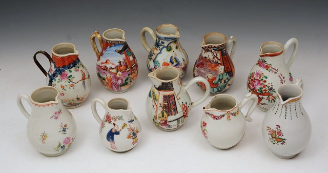 Appraisal: A COLLECTION OF TEN CHINESE SPARROW BEAK CREAM JUGS including