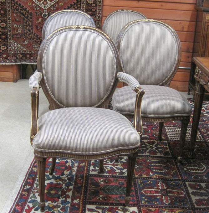 Appraisal: A SET OF TEN LOUIS XVI STYLE DINING CHAIRS E