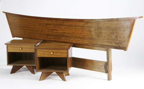 Appraisal: GEORGE NAKASHIMA WIDDICOMB King size headboard and two nightstands Widdicomb