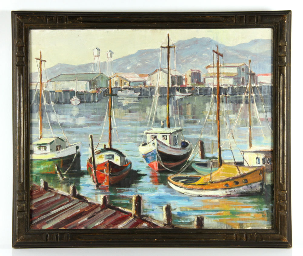 Appraisal: - Boats at Dock O C View of boats at