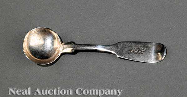 Appraisal: A Conning Coin Silver Master Salt Spoon in the Fiddle