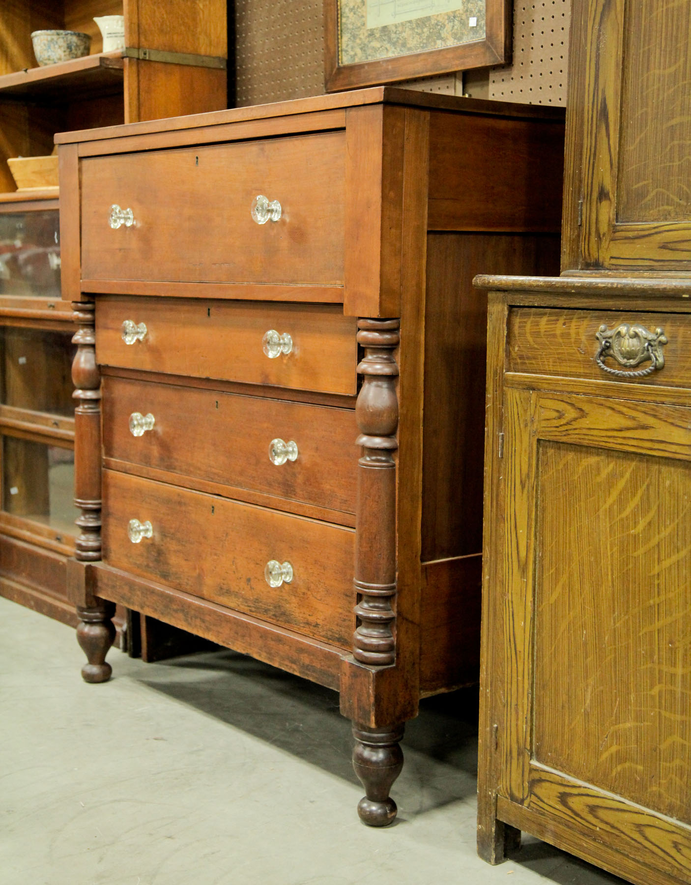 Appraisal: EMPIRE CHEST OF DRAWERS American mid th century cherry with