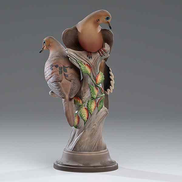 Appraisal: Boehm Morning Doves American Painted porcelain Boehm Morning Doves perched