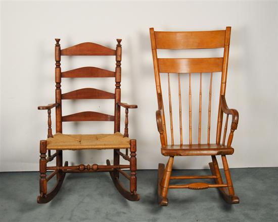 Appraisal: Two Different Styles of th C Rocking Chairs one a