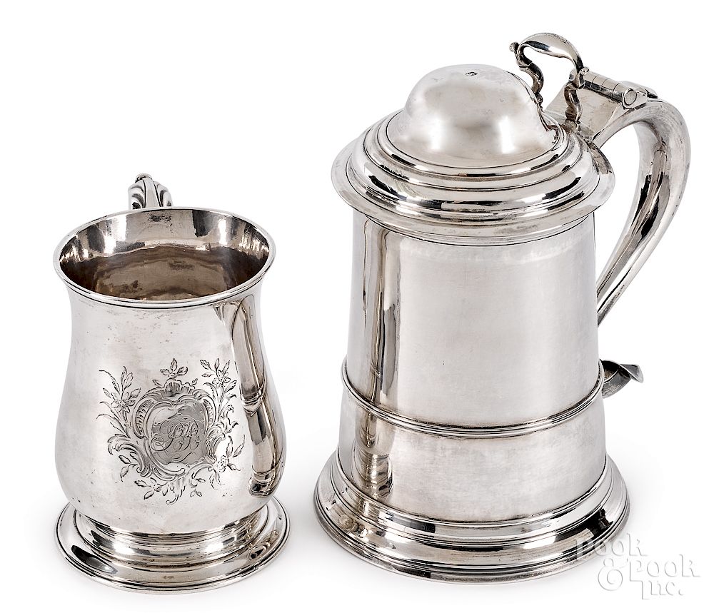 Appraisal: Georgian silver tankard etc Georgian silver tankard Newcastle - bearing