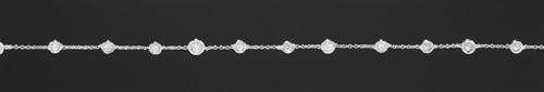 Appraisal: BRILLIANT-CUT DIAMOND SAUTOIR White gold Three anchor chains which can