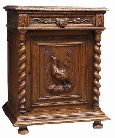 Appraisal: French Henri II style oak confiturier cabinet late th c