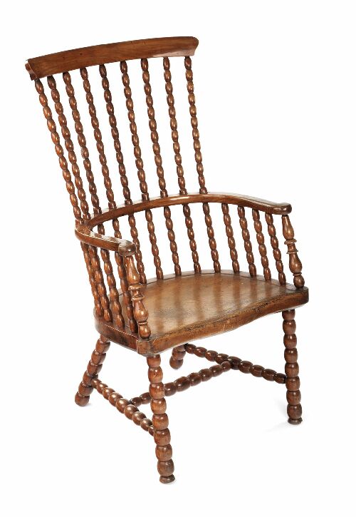 Appraisal: A Victorian beech and elm Darvel armchair by Hugh Shields