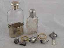 Appraisal: Five various silver rattles four hallmarked one marked Real Silver