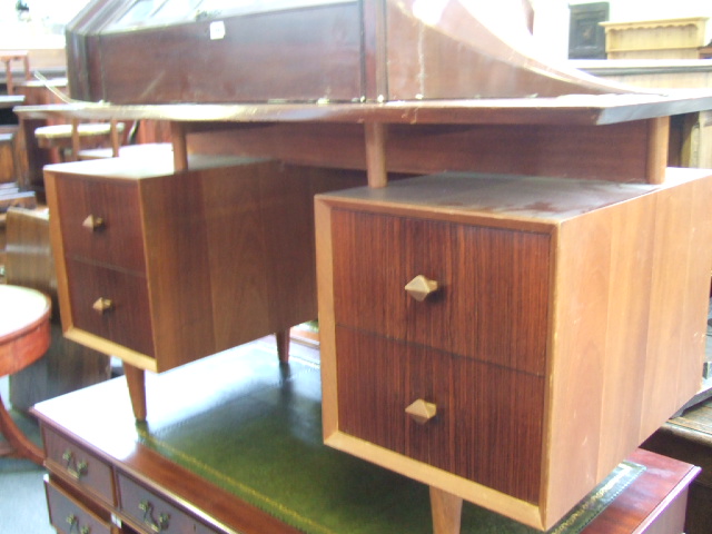 Appraisal: A th century mahogany desk by Christopher Heel the double