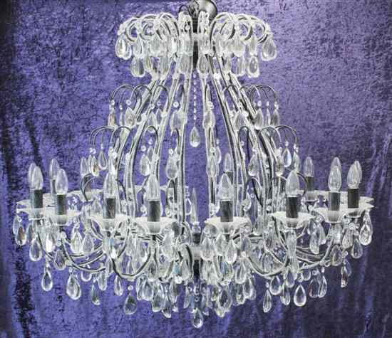 Appraisal: A modern French glass eighteen light chandelier ft x ft