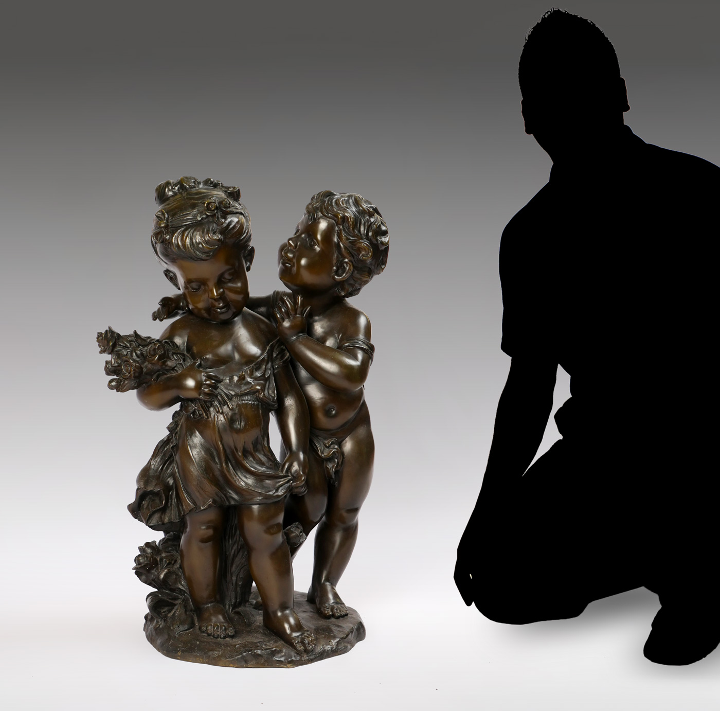 Appraisal: LARGE FIGURAL BRONZE GROUPING OF CHILDREN After August Moreau approx