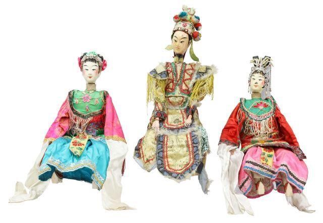 Appraisal: lot of Chinese opera puppet dolls each wearing different polychrome