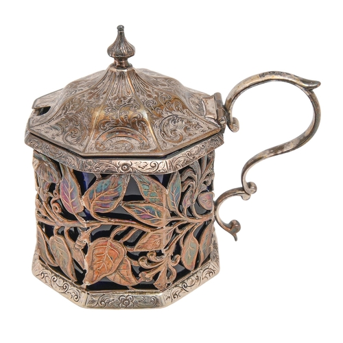 Appraisal: A Victorian octagonal silver openwork mustard pot the sides with