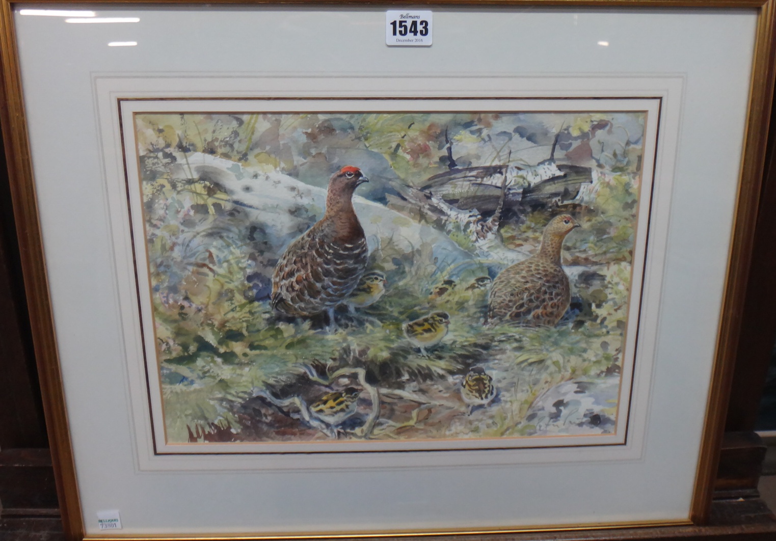 Appraisal: Peter Partington th century Two Whinchats Partridges dusting Grouse three