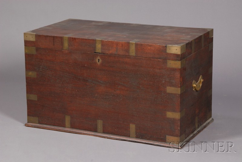 Appraisal: British Brass Mounted Campaign Chest mid- th century of typical