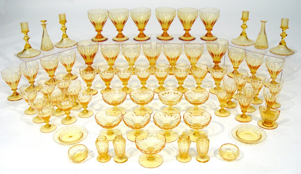 Appraisal: Extensive suite of good quality amber glassware including rummers wine