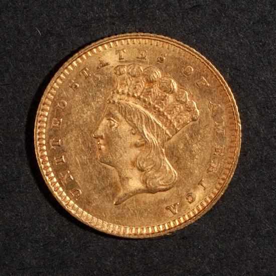 Appraisal: United States Indian head Type III gold dollar inverted dies