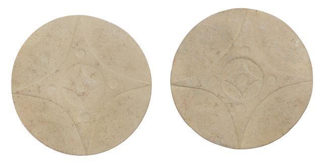 Appraisal: pair Native American earthenware ear spools etched in a concentric