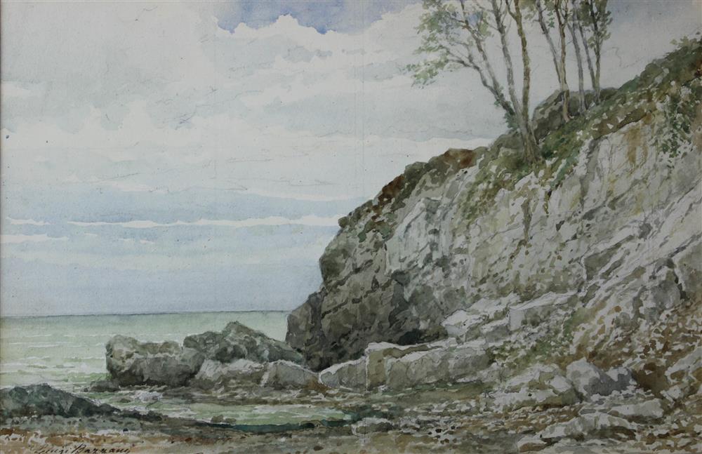 Appraisal: LUIGI BAZZANI ITALIAN - COASTAL SCENE Watercolor on paper x