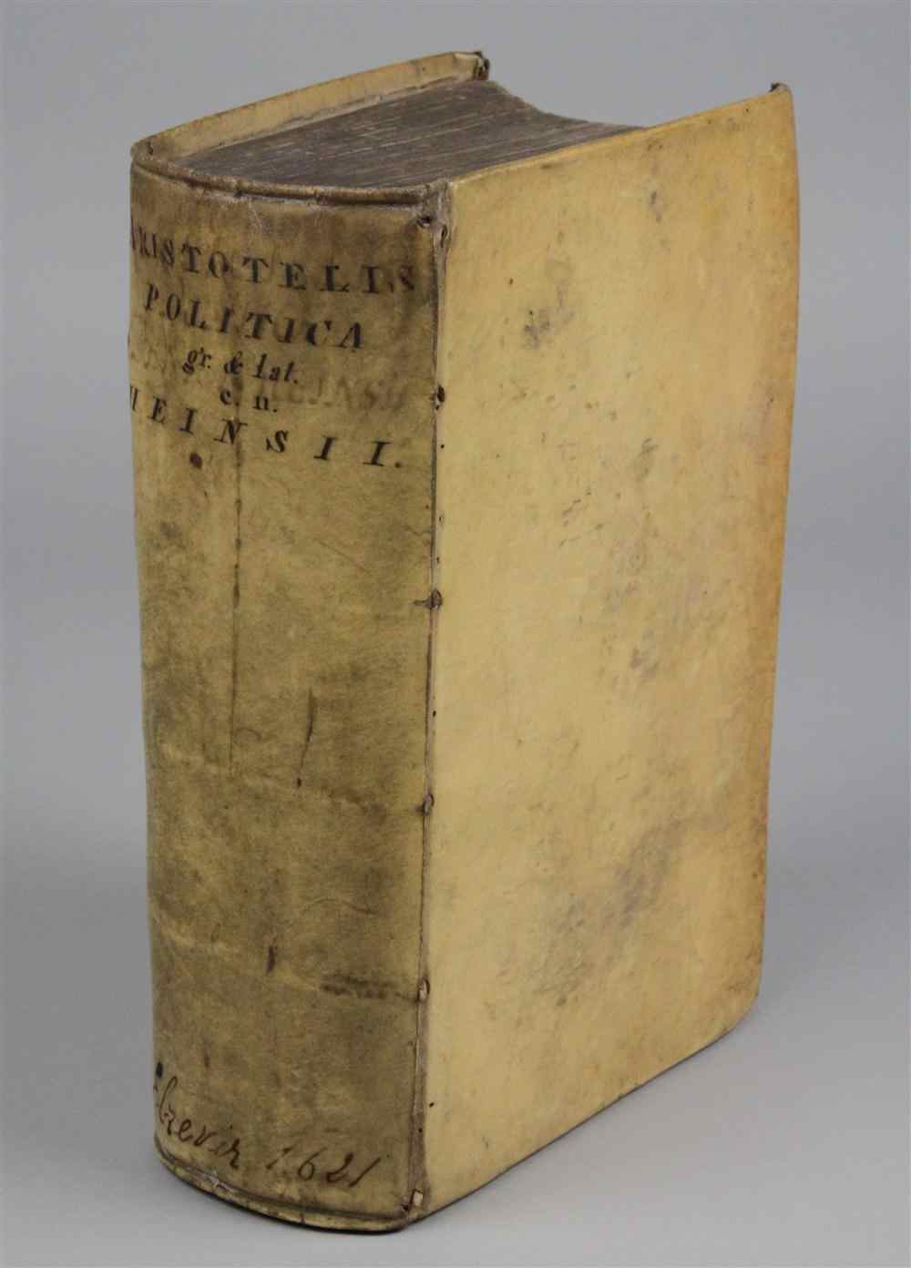 Appraisal: ARISTOTLE POLITICORUM OCTAVO ON VELLUM Politicorum Libri VIII Ludguni Batavorum