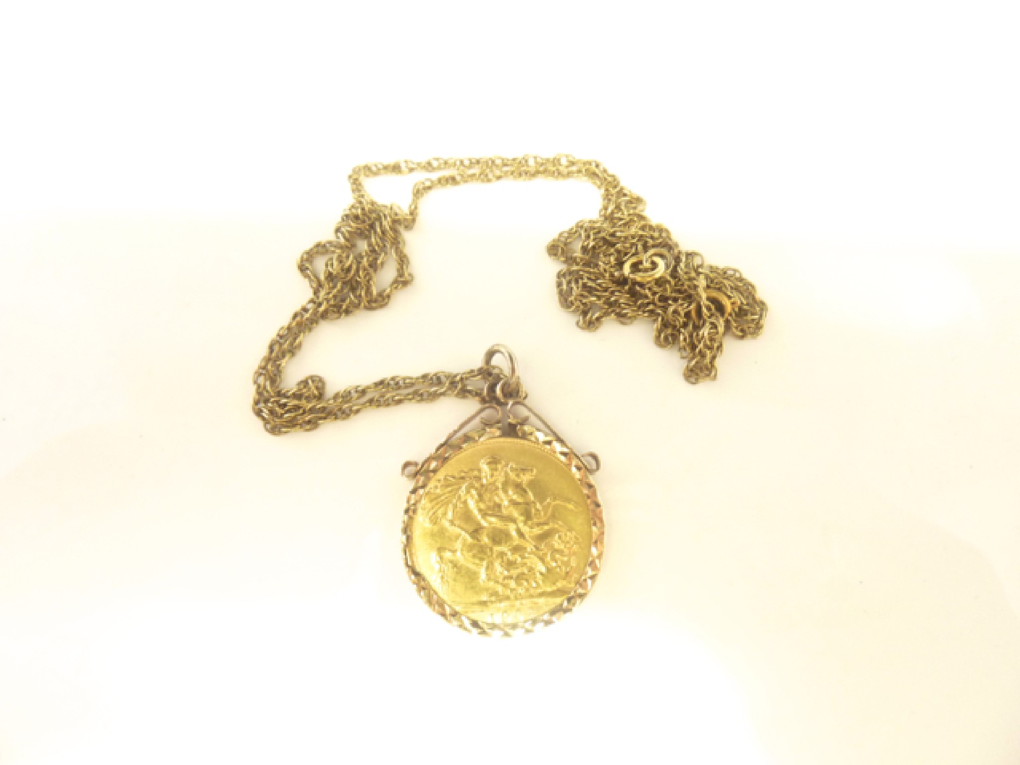 Appraisal: An Edwardian full sovereign mounted as a pendant on ct